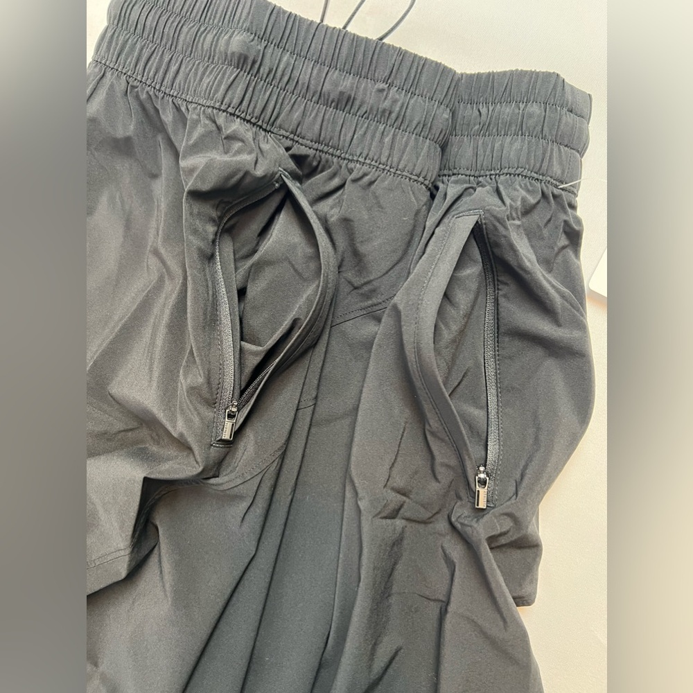 Athleta Arrival Black A-line Work Vacation Travel Elastic Waist Drawstring Skirt - Picture 14 of 16